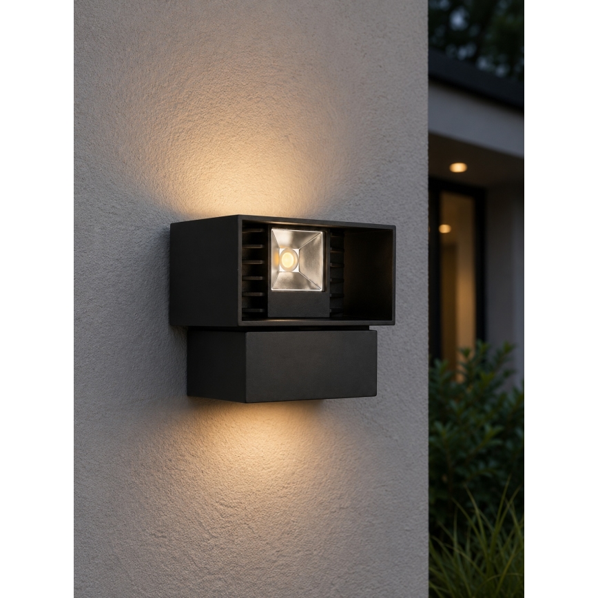 LED εξωτερικό επιτοίχιο φωτιστικό LED/6W/230V IP54 μαύρο