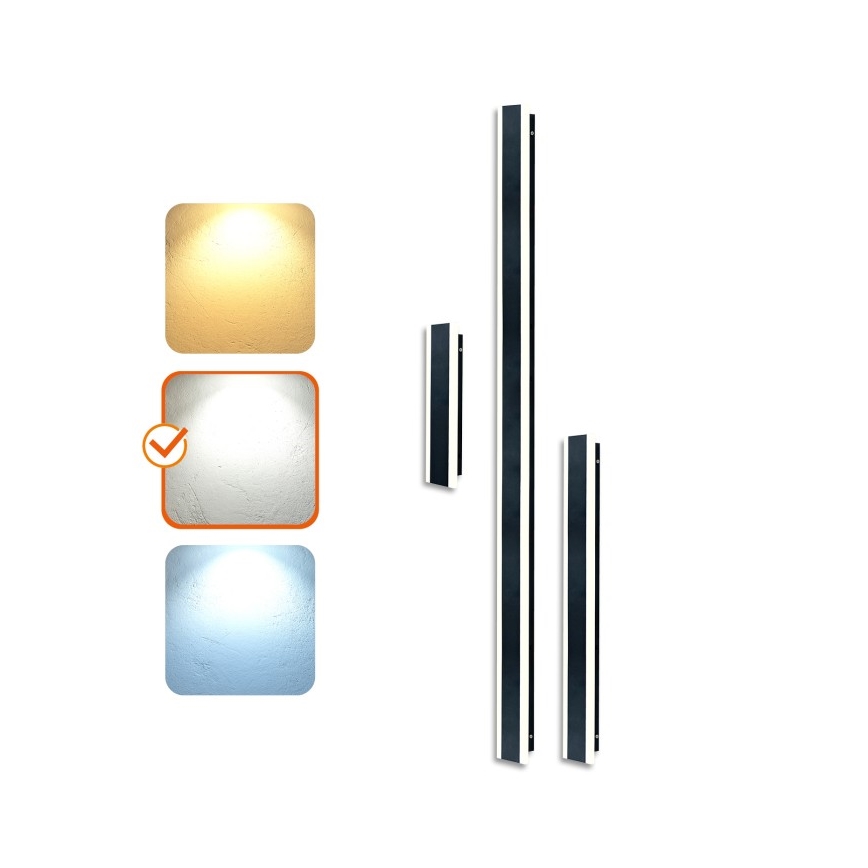 LED εξωτερικό επιτοίχιο φωτιστικό MIRANA S LED/25W/230V 4000K IP44 120 cm μαύρο