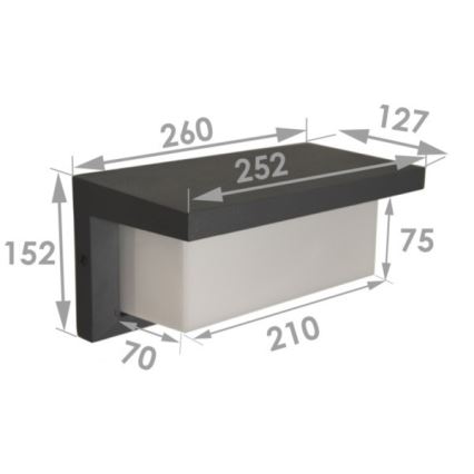 LED εξωτερικό επιτοίχιο φωτιστικό NEELY LED/12W/230V IP54 μαύρο