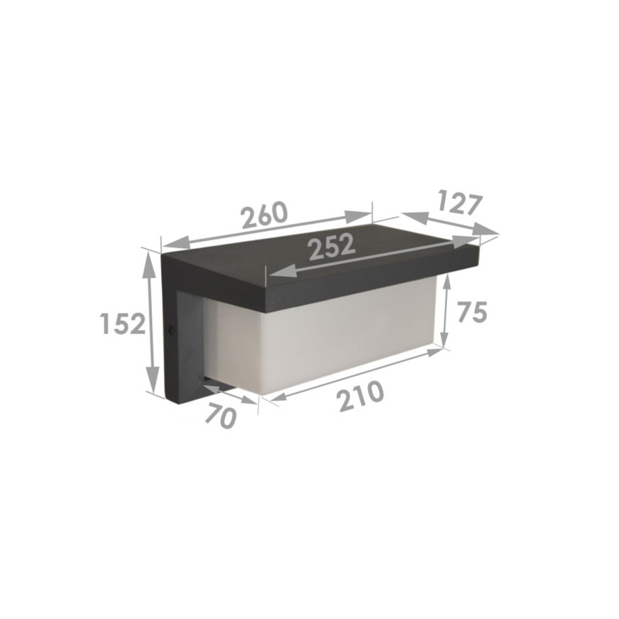 LED εξωτερικό επιτοίχιο φωτιστικό NEELY LED/12W/230V IP54 μαύρο