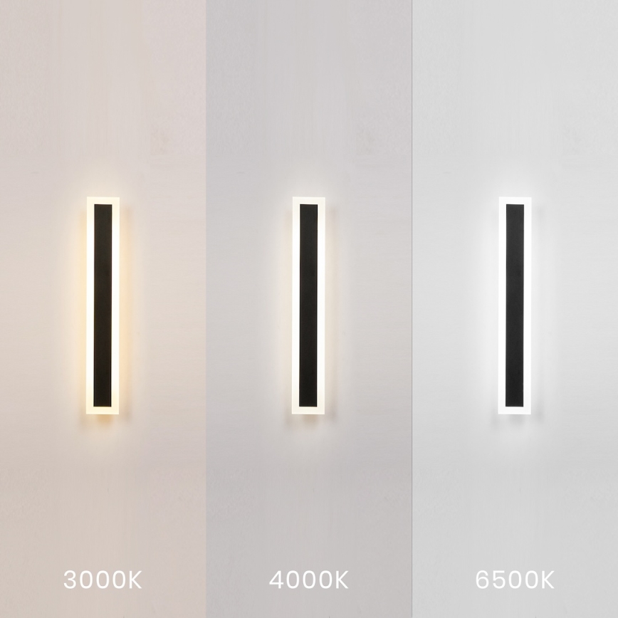 LED Εξωτερικό επιτοίχιο φωτιστικό WOW LED/20W/230V 3000/4000/6500K 60 cm IP54 μαύρο