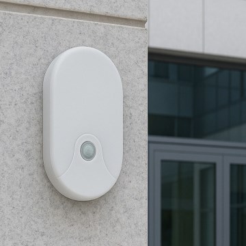 LED εξωτερικό επιτοίχιο φωτιστικό με αισθητήρα κίνησης, 18W, 230V, IP44, λευκό