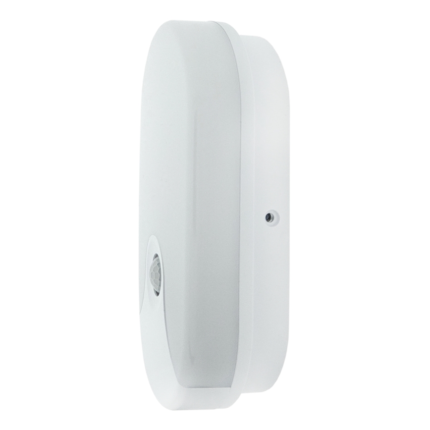 LED εξωτερικό επιτοίχιο φωτιστικό με αισθητήρα κίνησης, 18W, 230V, IP44, λευκό