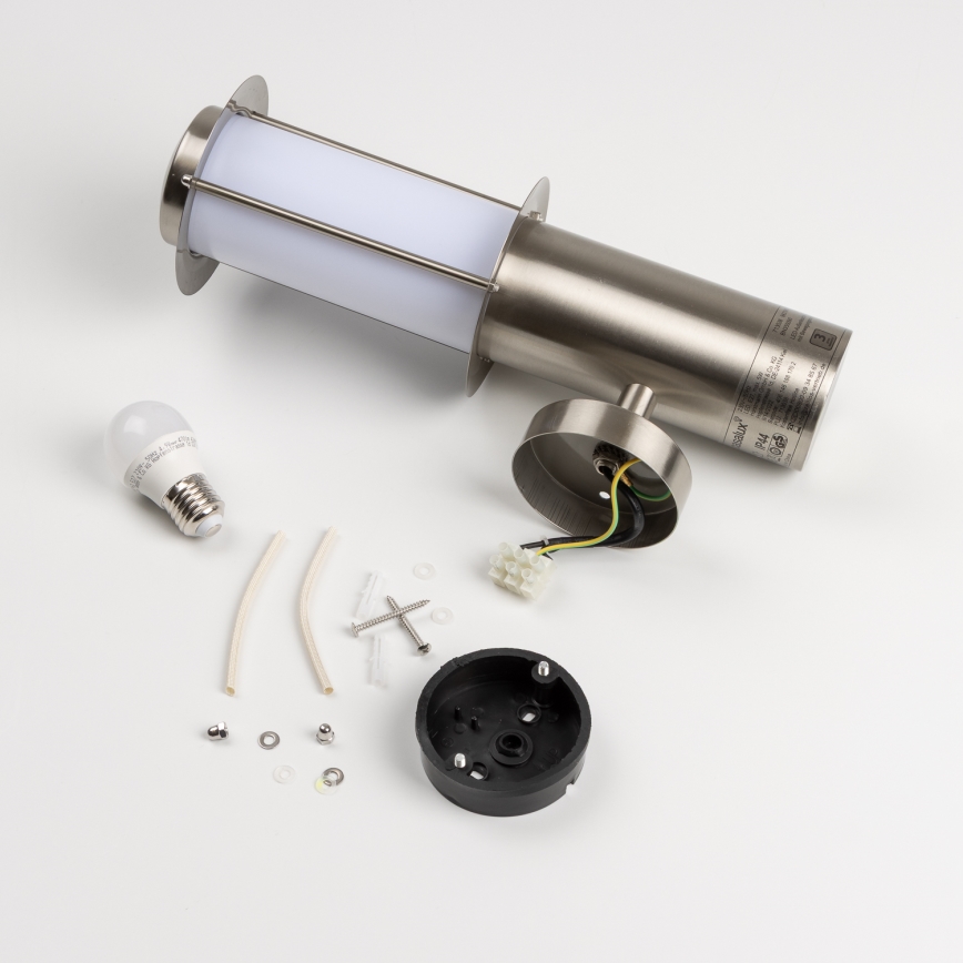 Εξωτερικό επιτοίχιο φωτιστικό LED με αισθητήρα κίνησης 1xE27/4,9W/230V IP44 ματ χρώμιο