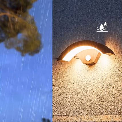 LED εξωτερικό επιτοίχιο φωτιστικό με αισθητήρα κίνησης LED/10W/230V IP54 μαύρο