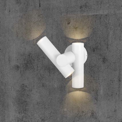 LED Εξωτερικό ευέλικτο επιτοίχιο φωτιστικό σημείου 2xLED/3W/230V 3000K IP44 λευκό