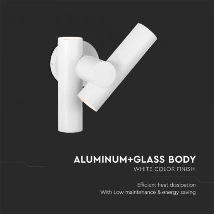 LED Εξωτερικό ευέλικτο επιτοίχιο φωτιστικό σημείου 2xLED/3W/230V 3000K IP44 λευκό