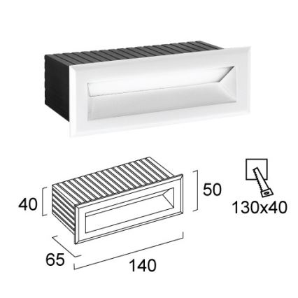 LED Εξωτερικό εντοιχισμένο φωτιστικό FLIK LED/3W/230V IP65 λευκό