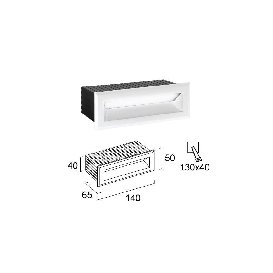LED Εξωτερικό εντοιχισμένο φωτιστικό FLIK LED/3W/230V IP65 λευκό