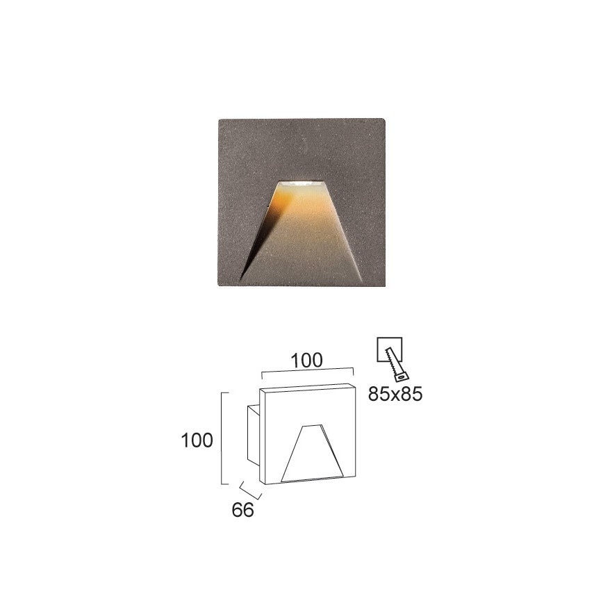 LED Εξωτερικό εντοιχισμένο φωτιστικό SPACE LED/4W/230V IP65 γκρι