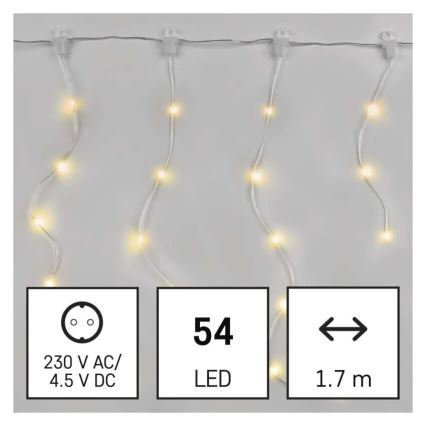 Εξωτερικό χριστουγεννιάτικο φωτιστικό LED 54xLED/8 λειτουργίες 6,7x0,7μ IP44 ζεστό λευκό