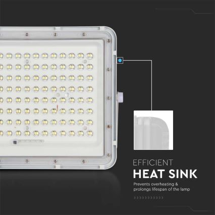 LED Εξωτερικός ηλιακός προβολέας LED/20W/3,2V 4000K λευκός IP65 + τηλεχειριστήριο