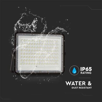 LED Εξωτερικός ηλιακός προβολέας LED/20W/3,2V 6400K μαύρο IP65 16000 mAh + τηλεχειριστήριο