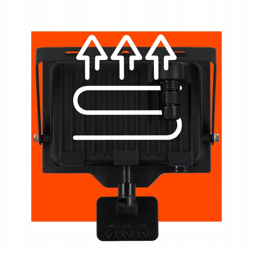 LED εξωτερικός προβολέας με αισθητήρα κίνησης και σούρουπου LED/50W/230V 4500K IP65 μαύρος