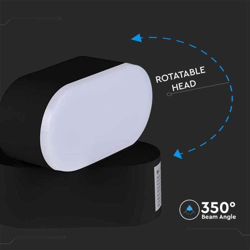 LED Εξωτερικού χώρου εύκαμπτο φωτιστικό τοίχου LED/5W/230V 3000K IP65 μαύρο