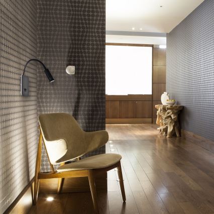 LED ευλύγιστο επιτοίχιο φωτιστικό BASE LED/8W+LED/2W/230V μαύρο/ασημί