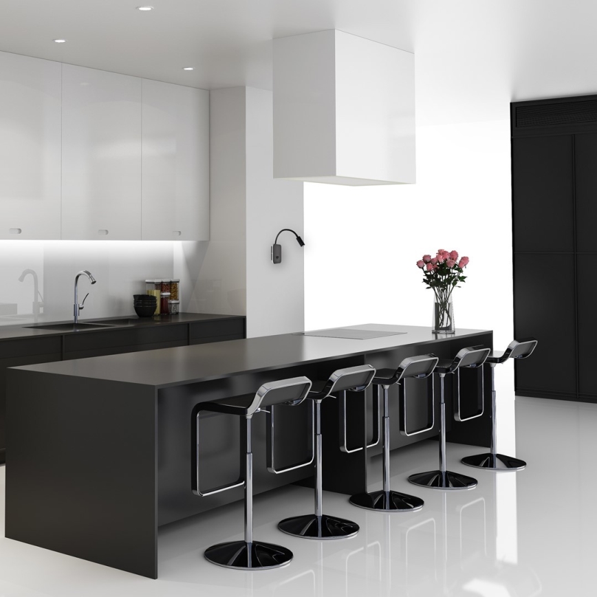 LED ευλύγιστο επιτοίχιο φωτιστικό BASE LED/8W+LED/2W/230V μαύρο/ασημί