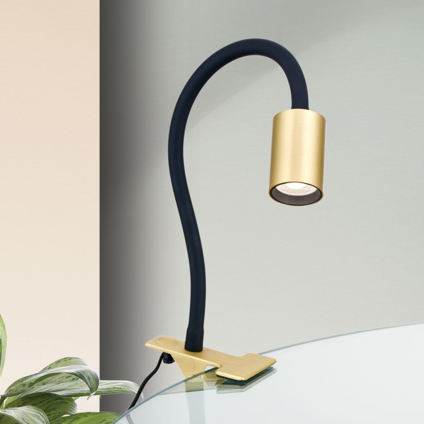 LED Εύκαμπτο Επιτραπέζιο φωτιστικό με κλιπ KURT LED/5W/230V χρυσό
