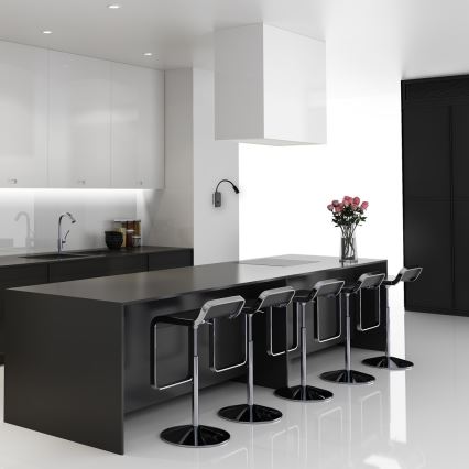 Ευέλικτο επιτοίχιο φωτιστικό LED BASE 1xLED/8W+1xLED/2W/230V μαύρο/ασημί