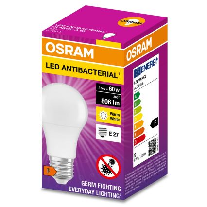 LED Αντιβακτηριδιακός λαμπτήρας A60 E27/8,5W/230V 2700K - Osram