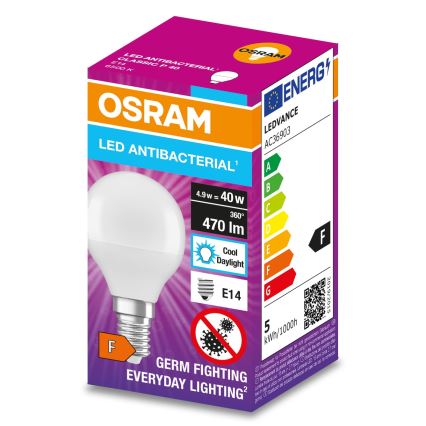 LED Αντιβακτηριδιακός λαμπτήρας P40 E14/4,9W/230V 6500K - Osram