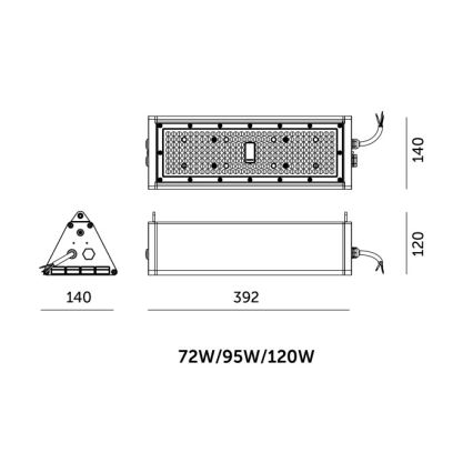 LED Ρυθμιζόμενο βιομηχανικό τεχνικό φωτιστικό NICO HIGHBAY LED/72/95/120W/230V 3000/4000/6000K IP65