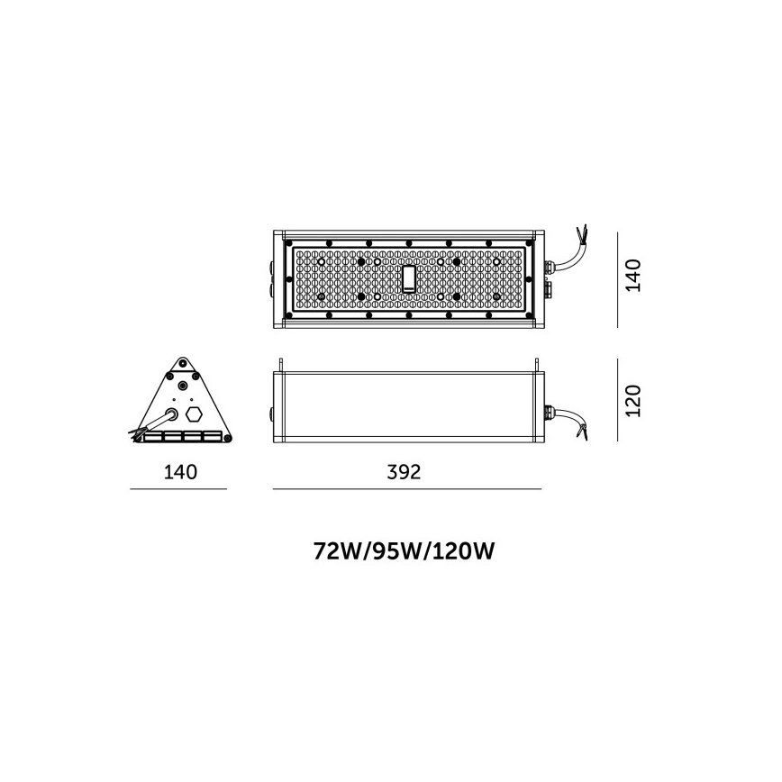 LED Ρυθμιζόμενο βιομηχανικό τεχνικό φωτιστικό NICO HIGHBAY LED/72/95/120W/230V 3000/4000/6000K IP65