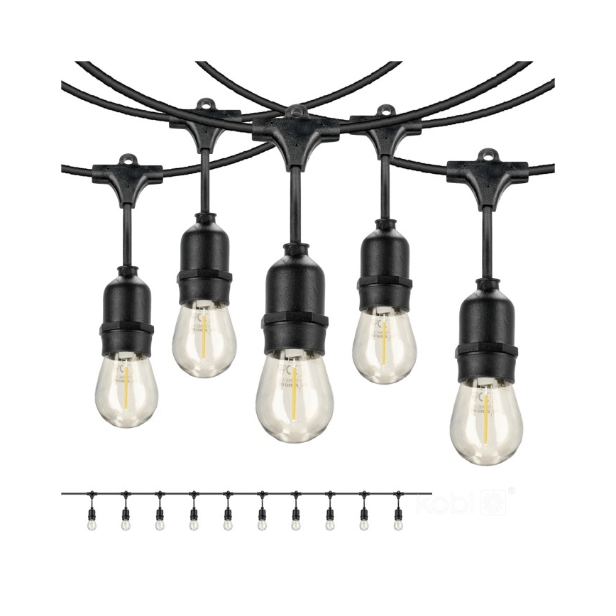 LED Διακοσμητικά λαμπάκια εξωτερικού χώρου BAJA ST64 10xE27/1W/230V 10,9m IP44 θερμό λευκό