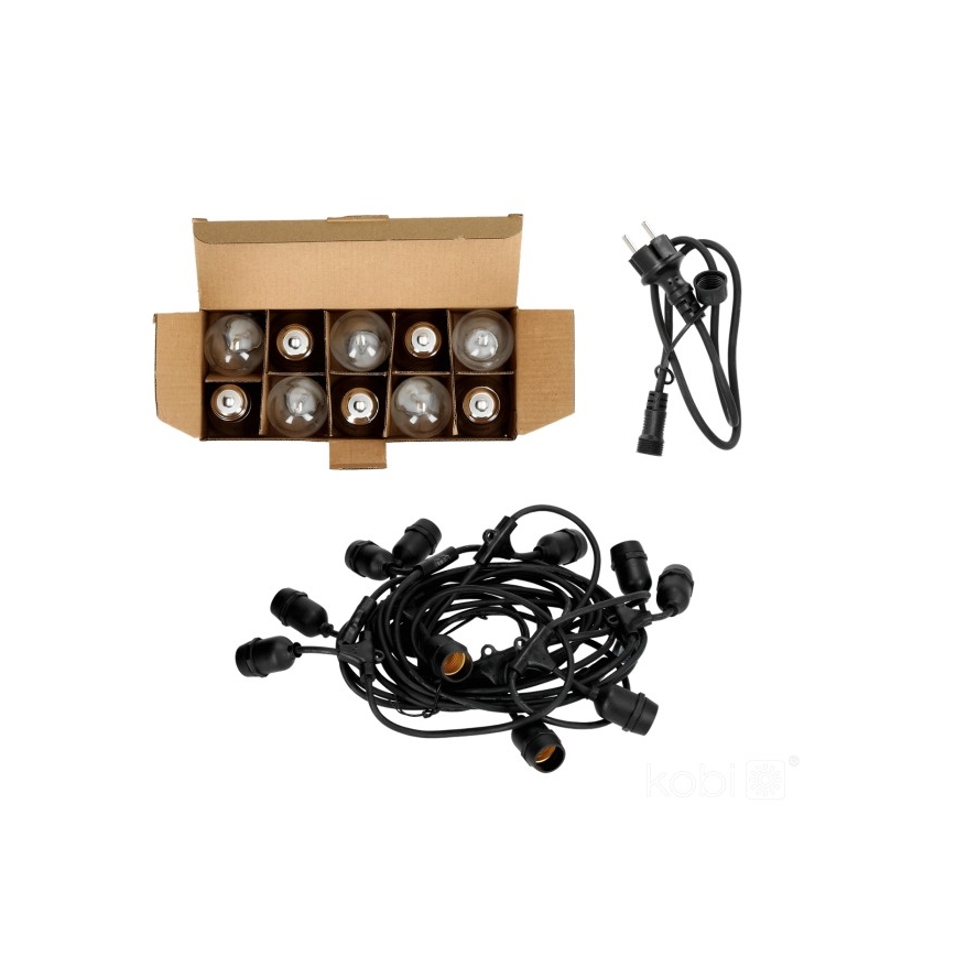 LED Διακοσμητικά λαμπάκια εξωτερικού χώρου BAJA ST64 10xE27/1W/230V 10,9m IP44 θερμό λευκό