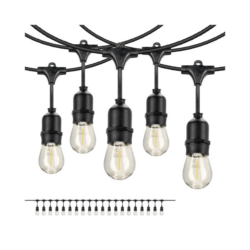 LED Διακοσμητικά λαμπάκια εξωτερικού χώρου BAJA ST64 20xE27/1W/230V 10,9m IP44 θερμό λευκό