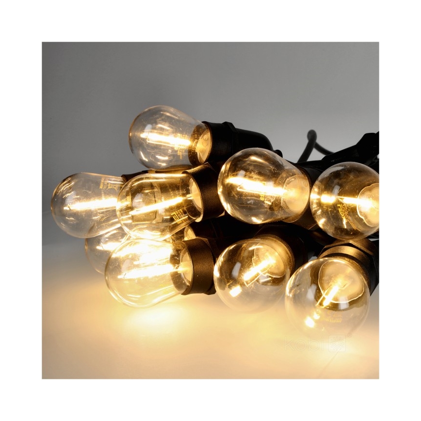 LED Διακοσμητικά λαμπάκια εξωτερικού χώρου BAJA ST64 20xE27/1W/230V 10,9m IP44 θερμό λευκό