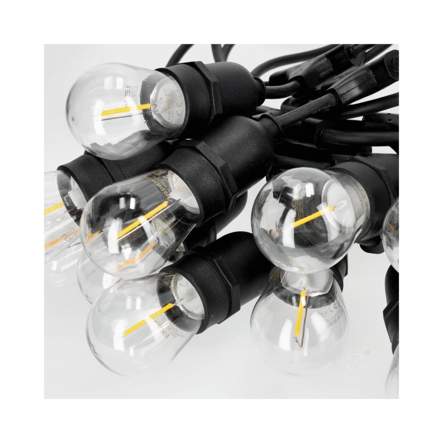 LED Διακοσμητικά λαμπάκια εξωτερικού χώρου BAJA ST64 20xE27/1W/230V 10,9m IP44 θερμό λευκό