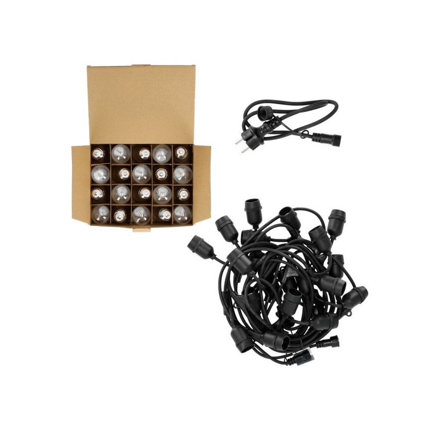 LED Διακοσμητικά λαμπάκια εξωτερικού χώρου BAJA ST64 20xE27/1W/230V 10,9m IP44 θερμό λευκό