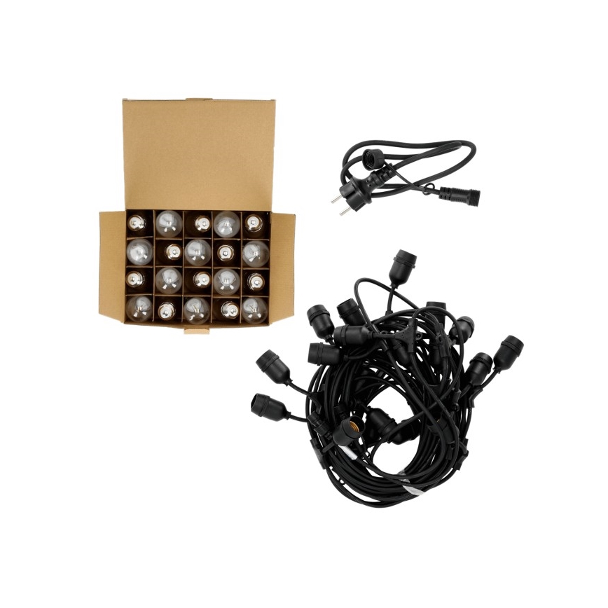 LED Διακοσμητικά λαμπάκια εξωτερικού χώρου BAJA ST64 20xE27/1W/230V 20,9m IP44 θερμό λευκό