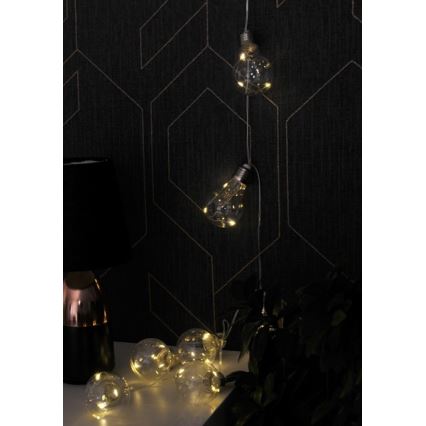 LED Διακοσμητική φωτεινή αλυσίδα SMOLDER 2,1 m 10xLED/2xAA