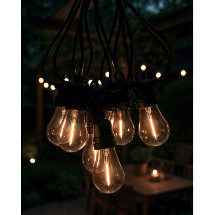 LED διακοσμητική γιρλάντα εξωτερικού χώρου 10xLED/0,36W/230V 8 m IP44 μαύρη