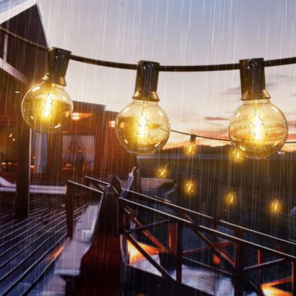 LED διακοσμητική γιρλάντα εξωτερικού χώρου 20xE12/1W/230V, 20 m, IP65, μαύρη