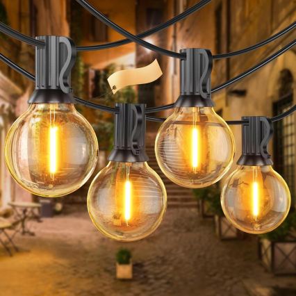 LED διακοσμητική γιρλάντα εξωτερικού χώρου 20xE12/1W/230V, 20 m, IP65, μαύρη