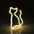 LED Διακοσμητικό φωτιστικό τοίχου Neon CAT LED/3W/3xAA USB κίτρινο