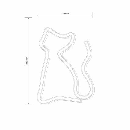 LED Διακοσμητικό φωτιστικό τοίχου Neon CAT LED/3W/3xAA USB κίτρινο