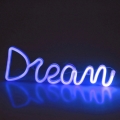 LED Διακοσμητικό φωτιστικό τοίχου Neon DREAM LED/3W/3xAA USB μπλε