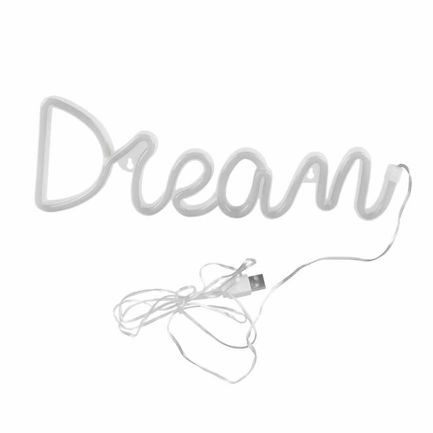 LED Διακοσμητικό φωτιστικό τοίχου Neon DREAM LED/3W/3xAA USB μπλε