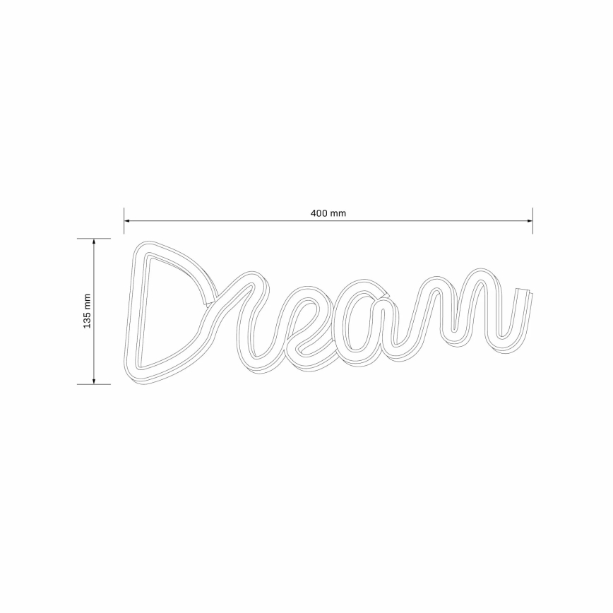 LED Διακοσμητικό φωτιστικό τοίχου Neon DREAM LED/3W/3xAA USB μπλε