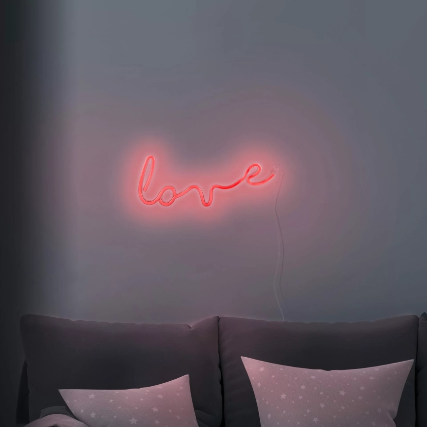LED Διακοσμητικό φωτιστικό τοίχου Neon LOVE LED/3W/3xAA USB κόκκινο