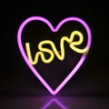 LED Διακοσμητικό φωτιστικό τοίχου Neon LOVE LED/3W/3xAA USB ροζ