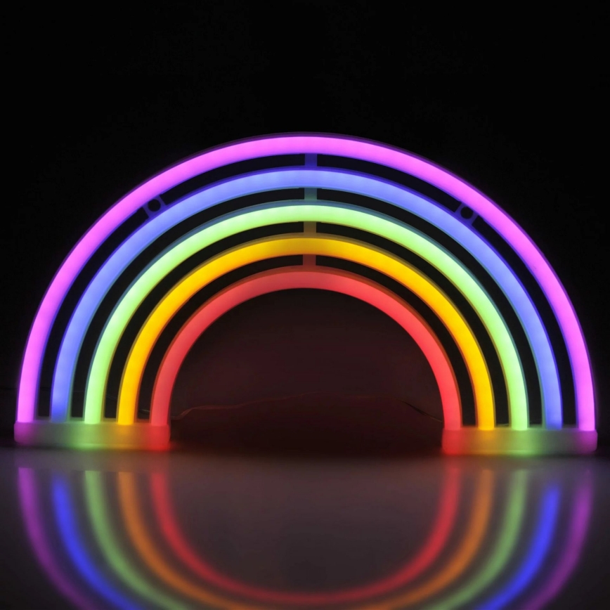 LED Διακοσμητικό φωτιστικό τοίχου Neon RAINBOW LED/3W/3xAA USB πολύχρωμα
