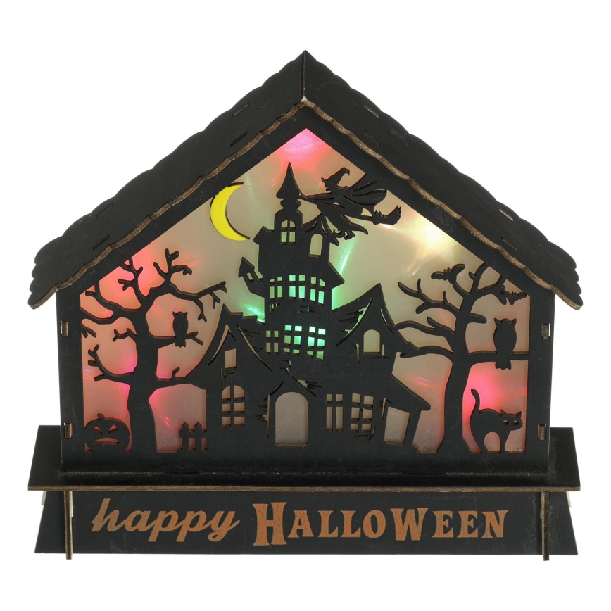 LED Διακόσμηση HALLOWEEN LED/2xAA/πολύχρωμα haunted σπιτάκι