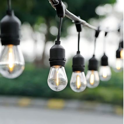 LED Διακοσμητικά λαμπάκια εξωτερικού χώρου 20xE27/1W/230V 10 m IP65 μαύρο