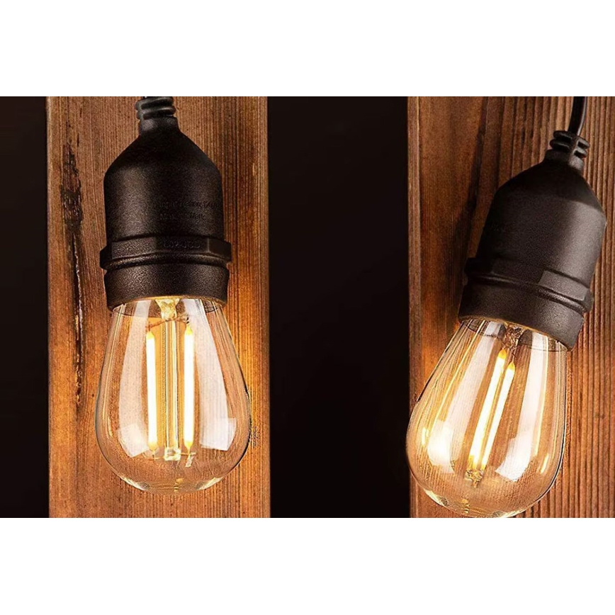 LED Διακοσμητικά λαμπάκια εξωτερικού χώρου 20xE27/1W/230V 10 m IP65 μαύρο