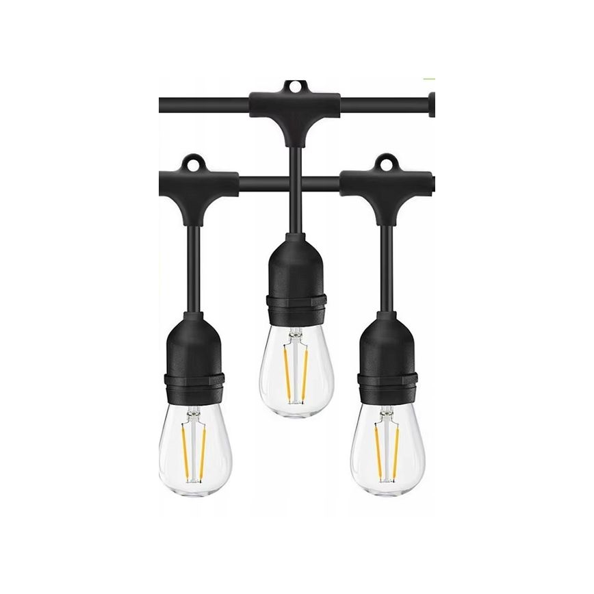 LED Διακοσμητικά λαμπάκια εξωτερικού χώρου 20xE27/1W/230V 10 m IP65 μαύρο
